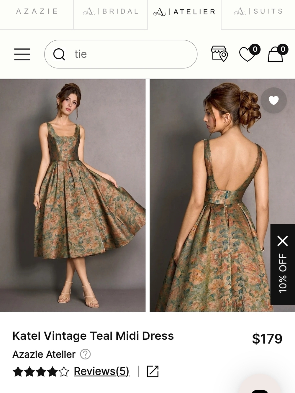 Katel AZAZI Teal Midi Dress NWT